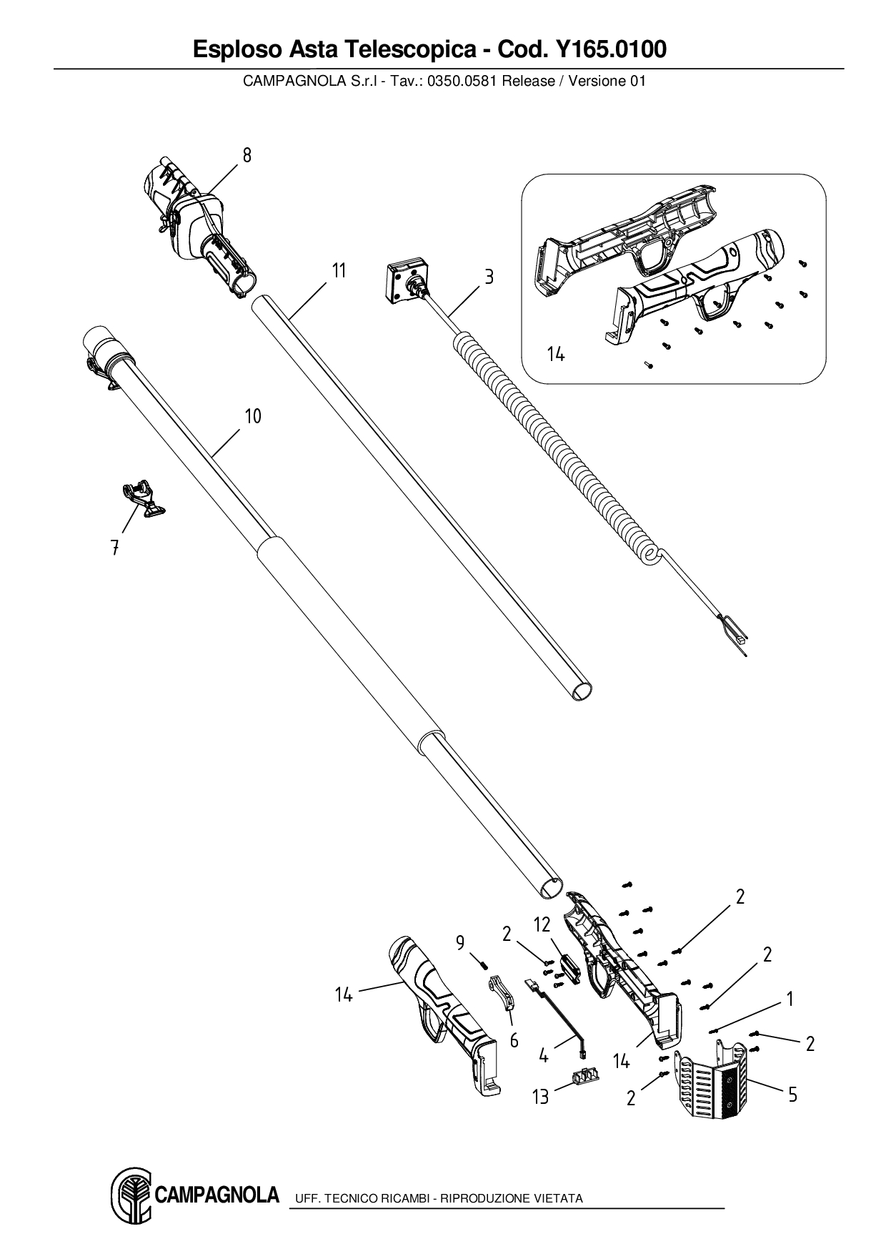 Y165.0100_Asta Telescopica 150-230 cm